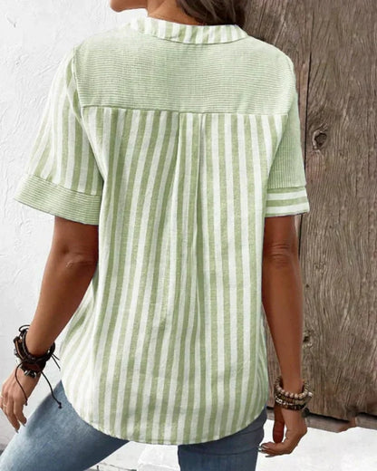 Élise | Blouse Élégante à Rayures