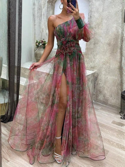 Solène | Robe Maxi Florale Plissée d’Été
