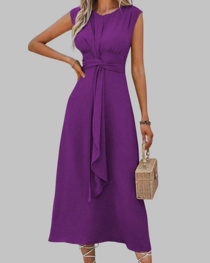 Élise | Robe Maxi Élégante Sans Manches à Col Rond