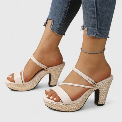 Émilienne™ | Sandales Talon Tressé Naturel