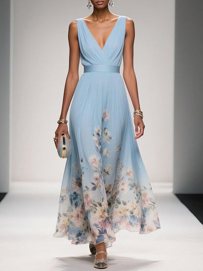 Sarah | Robe Maxi Florale à Décolleté en V