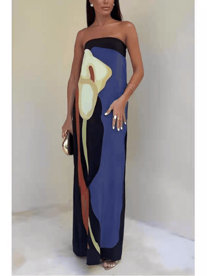 Victoire | Robe Midi Style Île à Blocs de Couleurs