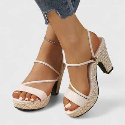 Émilienne™ | Sandales Talon Tressé Naturel