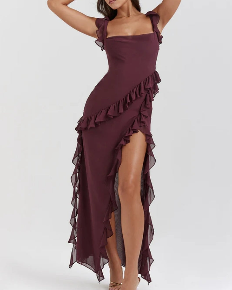 Inès | Robe à Volants Élégante