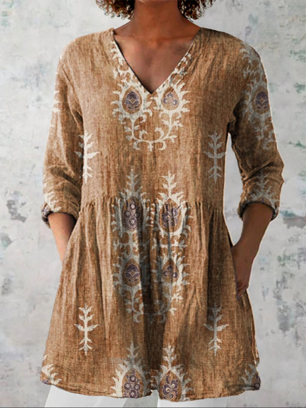 Élise | Blouse Longue à Col en V
