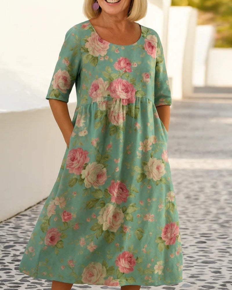 Océane | Robe Midi Décontractée Élégante