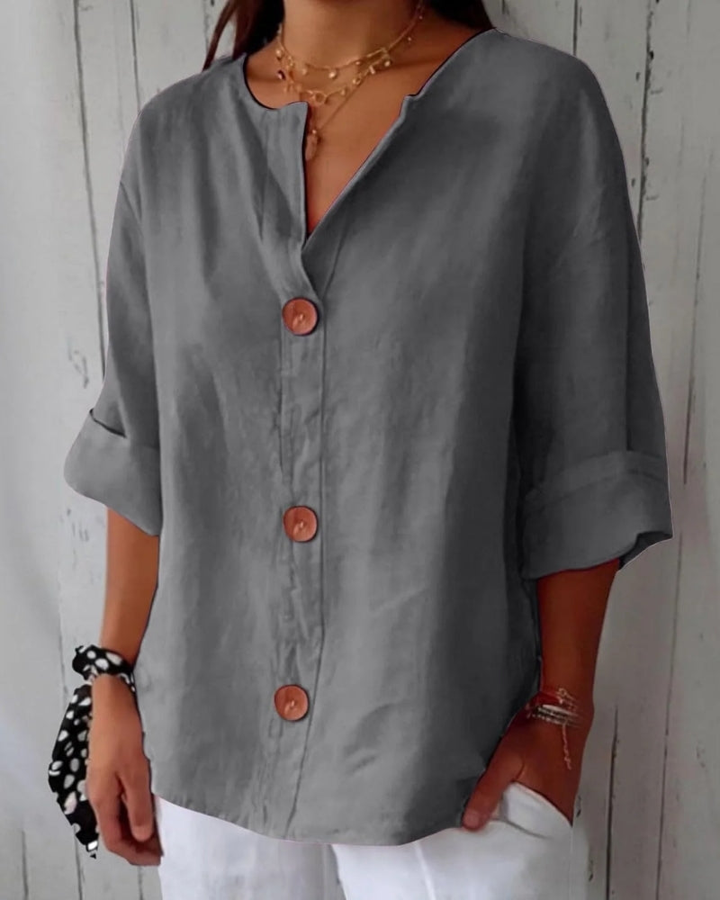 Marion | Chemise Élégante à Col en V
