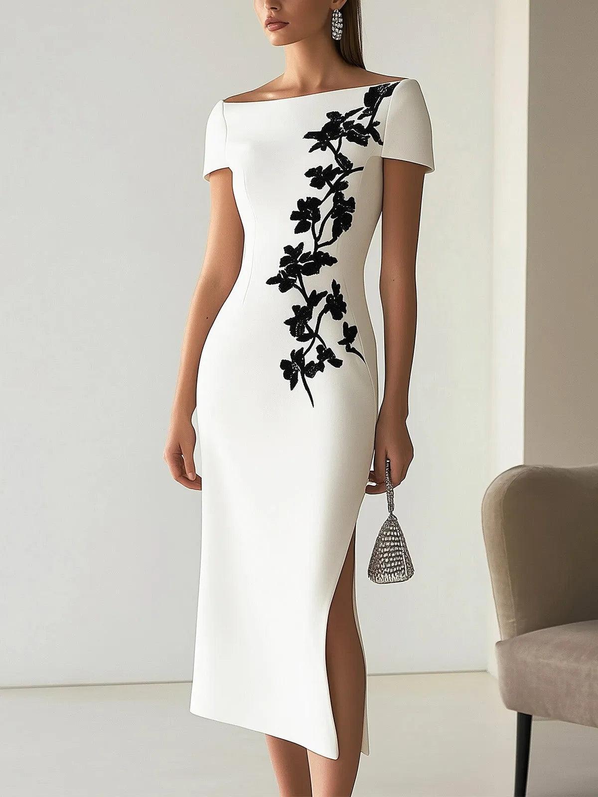 Rosalie | Robe Midi Florale Plissée à Décolleté en V