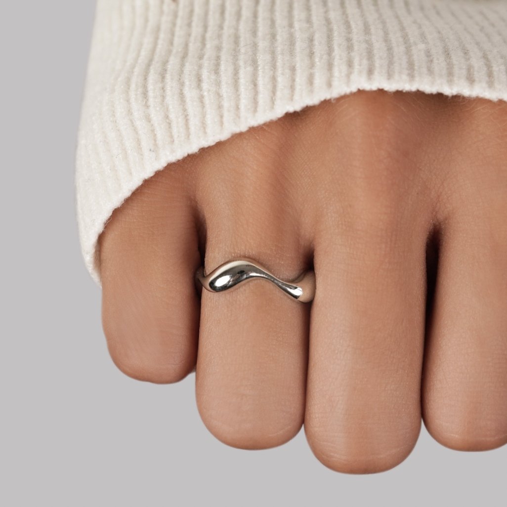 Isaline™ | Bague Argent Ondulée
