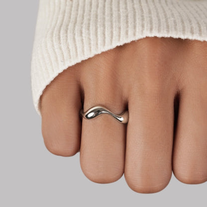 Isaline™ | Bague Argent Ondulée