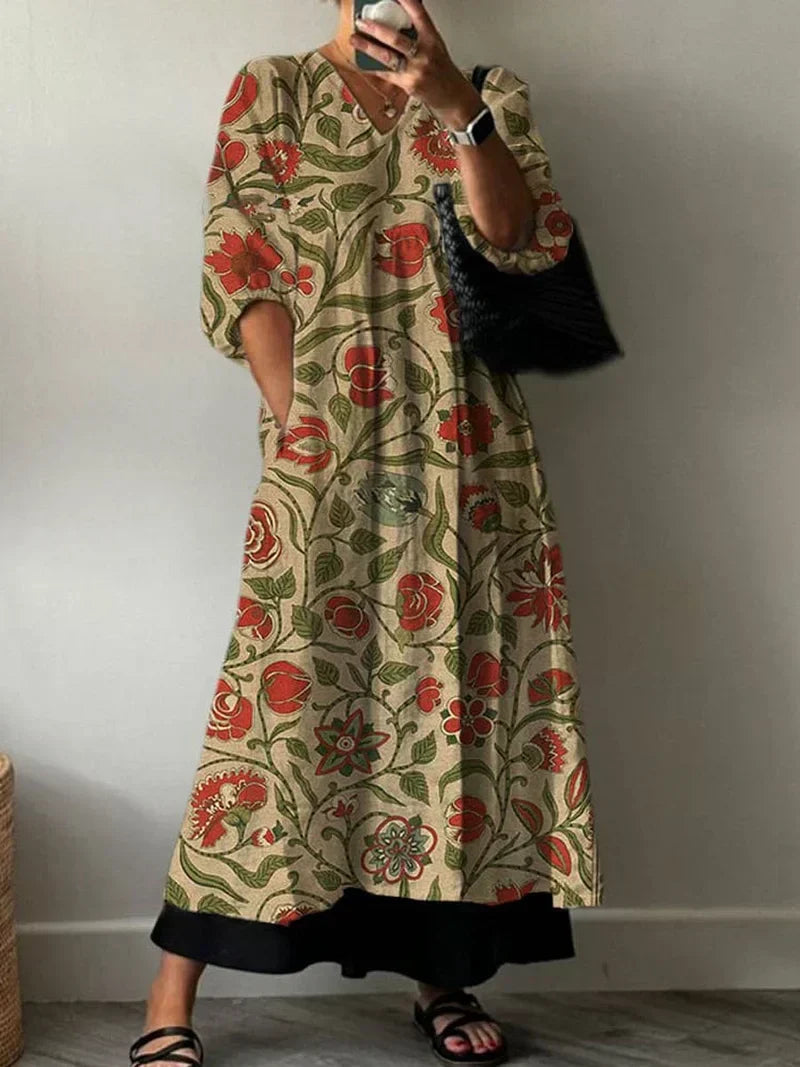 Clara | Robe Élégante à Motif Tati