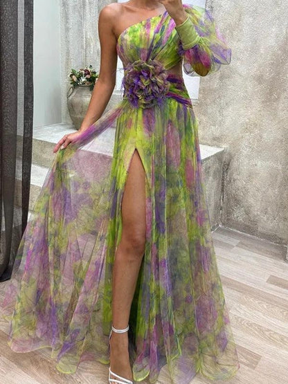 Solène | Robe Maxi Florale Plissée d’Été