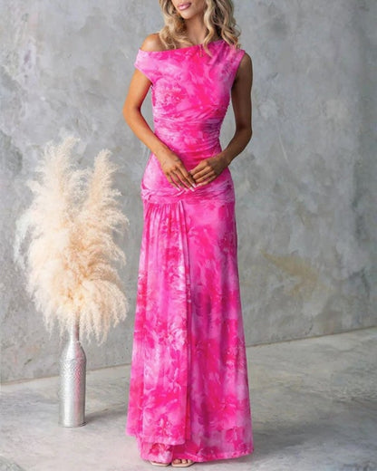 Amélie | Robe Maxi Élégante Imprimée