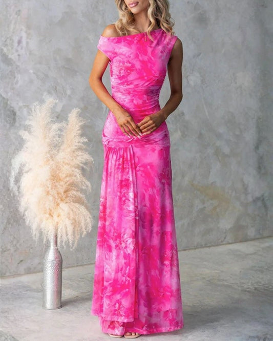 Amélie | Robe Maxi Élégante Imprimée