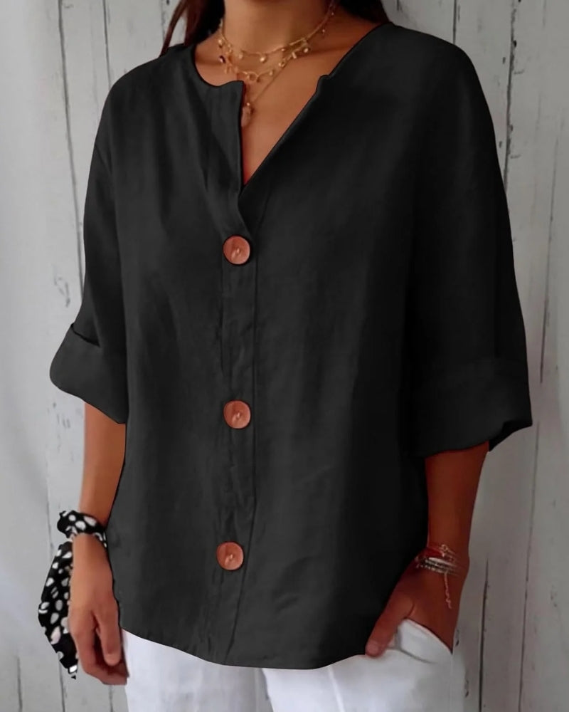 Marion | Chemise Élégante à Col en V