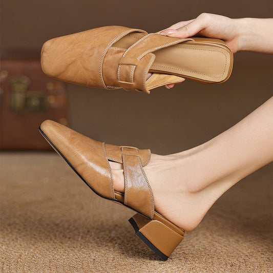 Rosalie | Mules Élégantes à Bout Carré