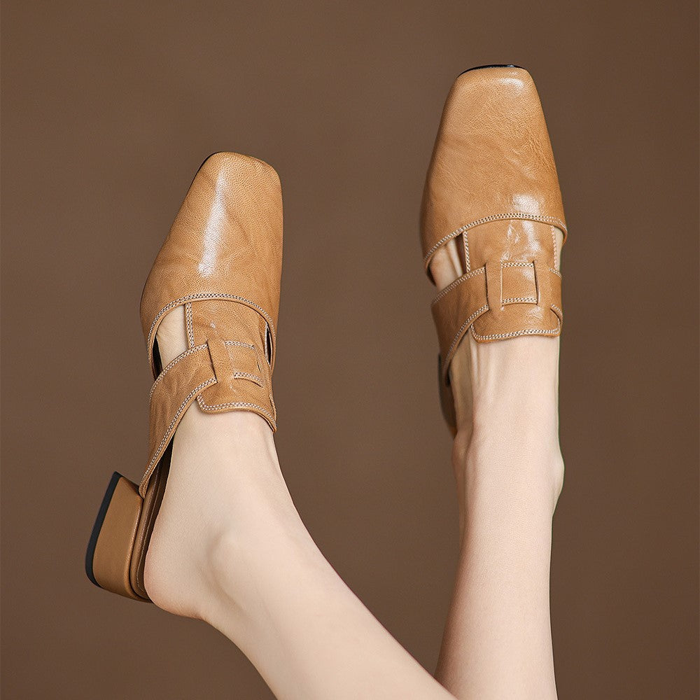 Rosalie | Mules Élégantes à Bout Carré