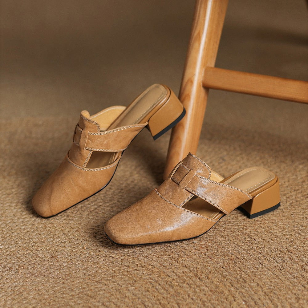 Rosalie | Mules Élégantes à Bout Carré
