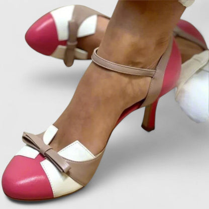 Lucienne™ | Escarpins Bicolores Nœud Rétro