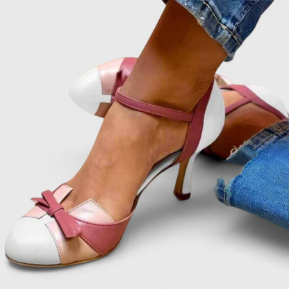 Lucienne™ | Escarpins Bicolores Nœud Rétro