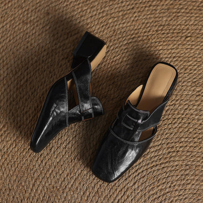 Rosalie | Mules Élégantes à Bout Carré