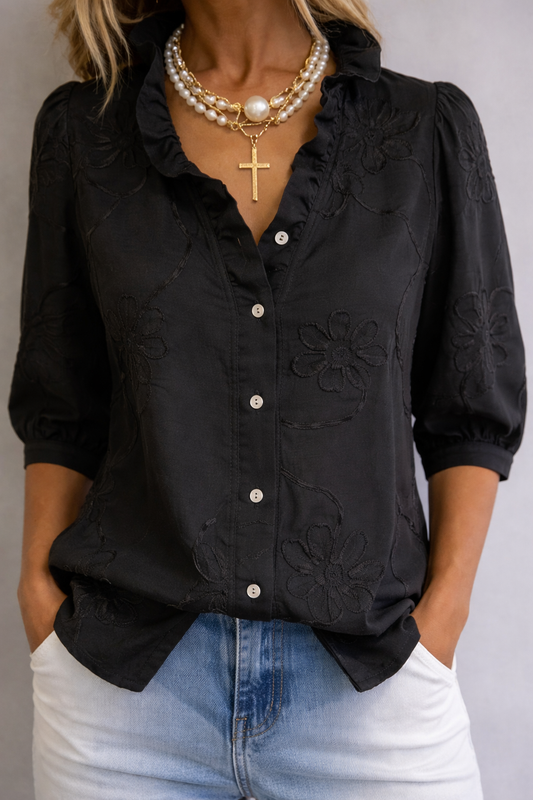 Amélie | Blouse Florale Élégante