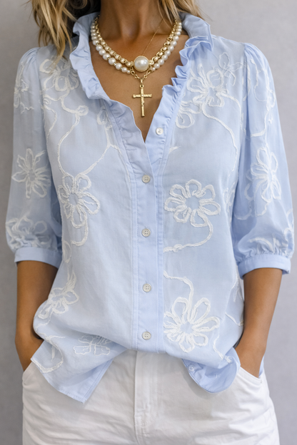 Jeanne | Blouse Florale Élégante