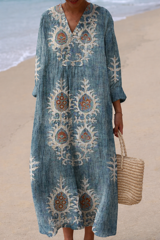 Évérine™ | Robe Maxi Motifs Circulaires