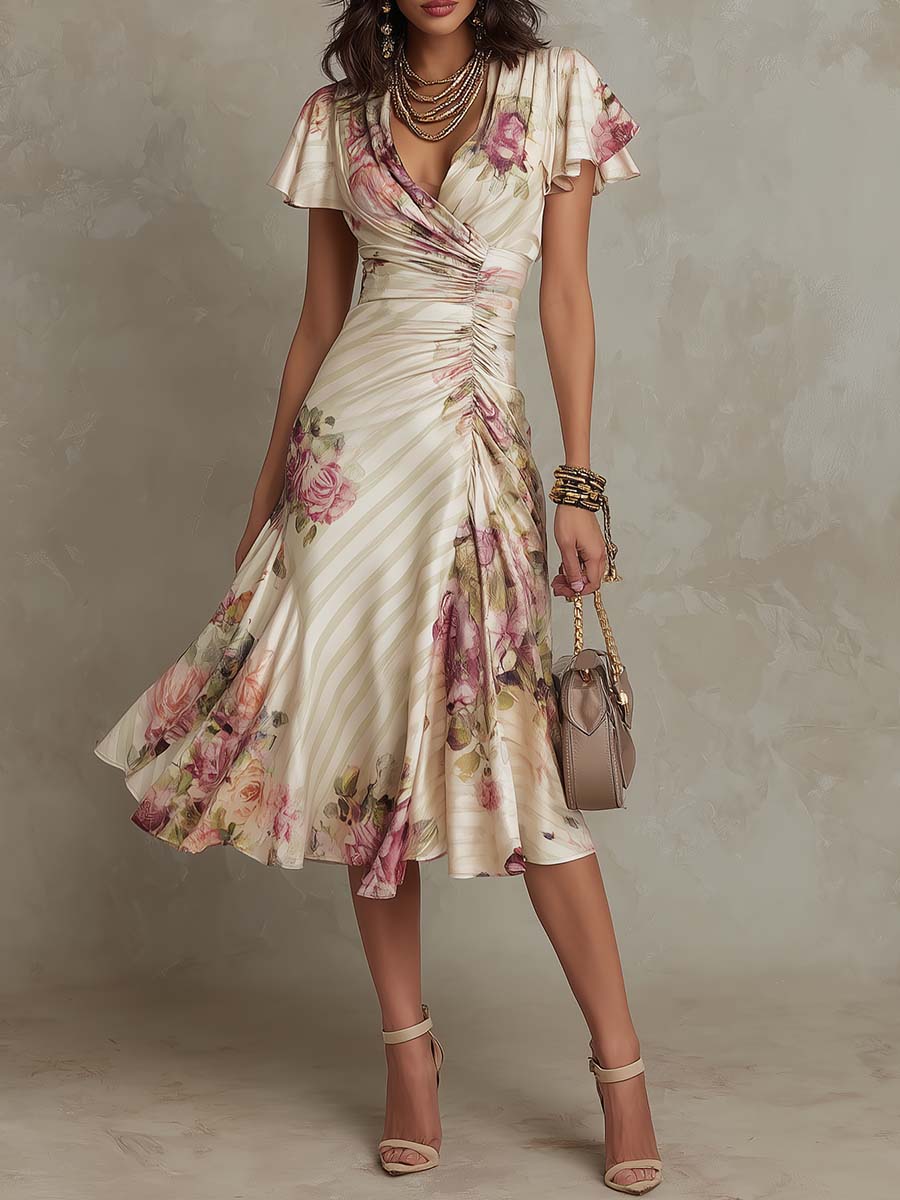 Romane | Robe Élégante à Décolleté en V Dos Ouvert