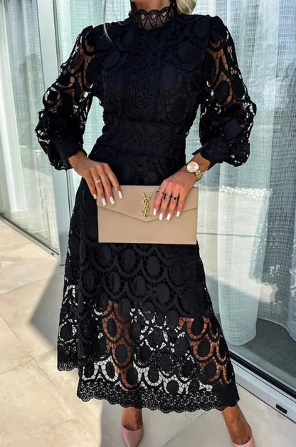 Solène™ | Robe Midi Dentelle