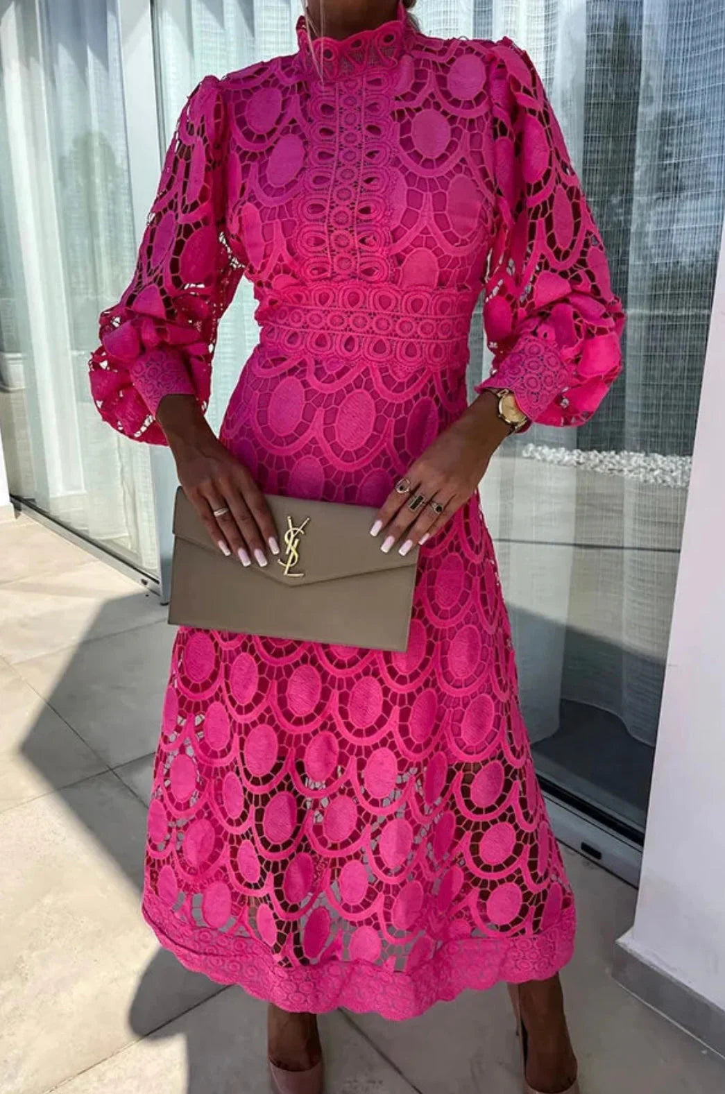 Solène™ | Robe Midi Dentelle