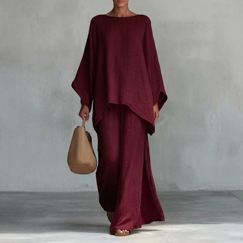 Clara | Ensemble Deux Pièces à Manches Longues et Pantalon Large