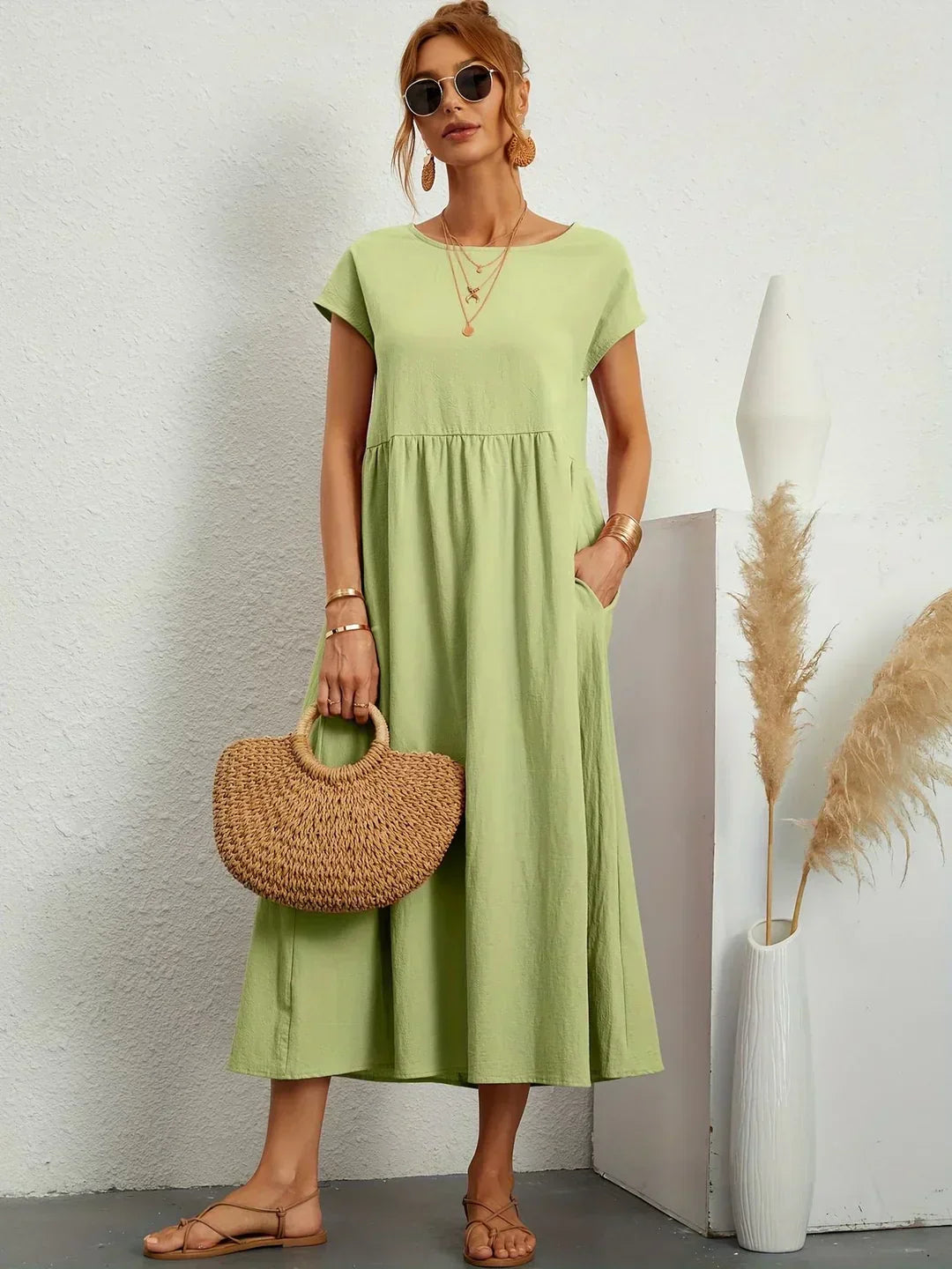 Louise | Robe Midi Fluide Élégante