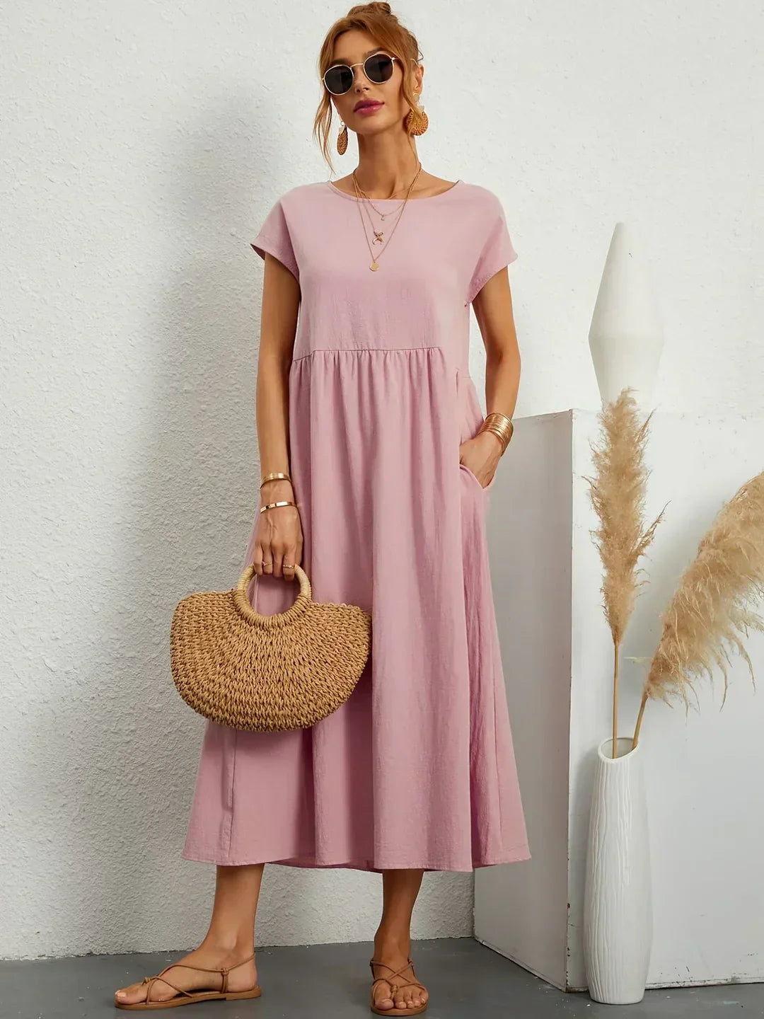 Louise | Robe Midi Fluide Élégante