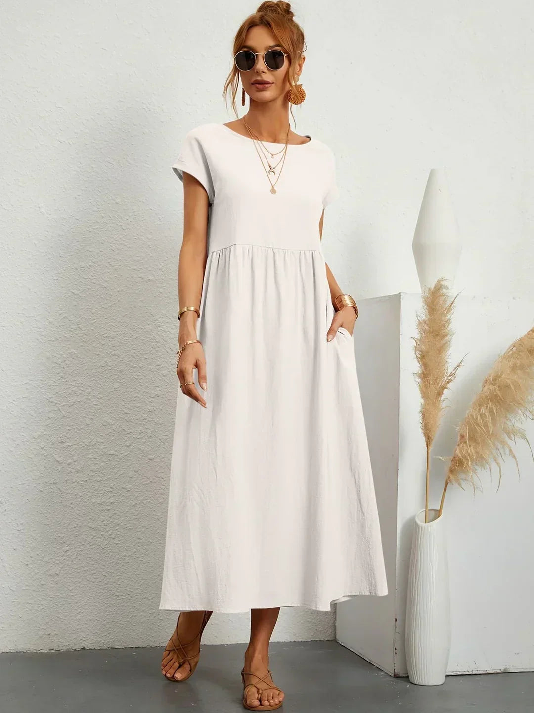 Louise | Robe Midi Fluide Élégante