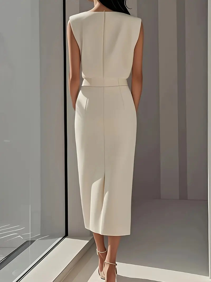 Éloria™ | Robe Midi Boutons Fente