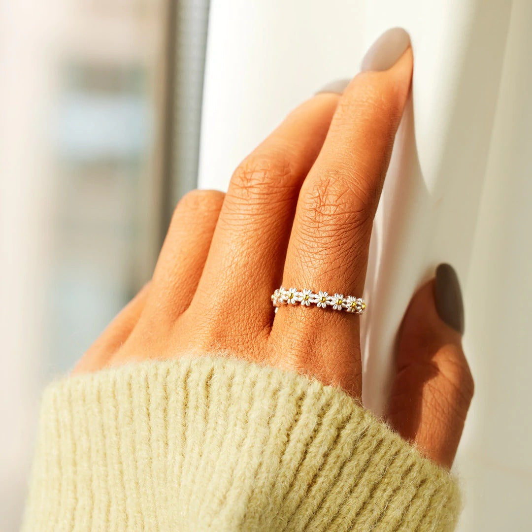 Calyra™ | Bague Fleur Argent