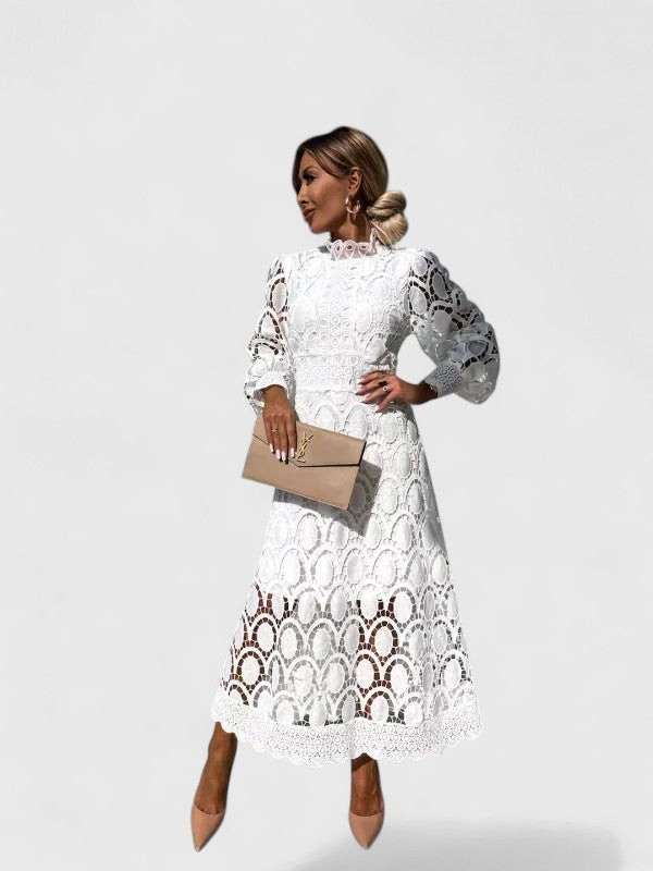 Solène™ | Robe Midi Dentelle