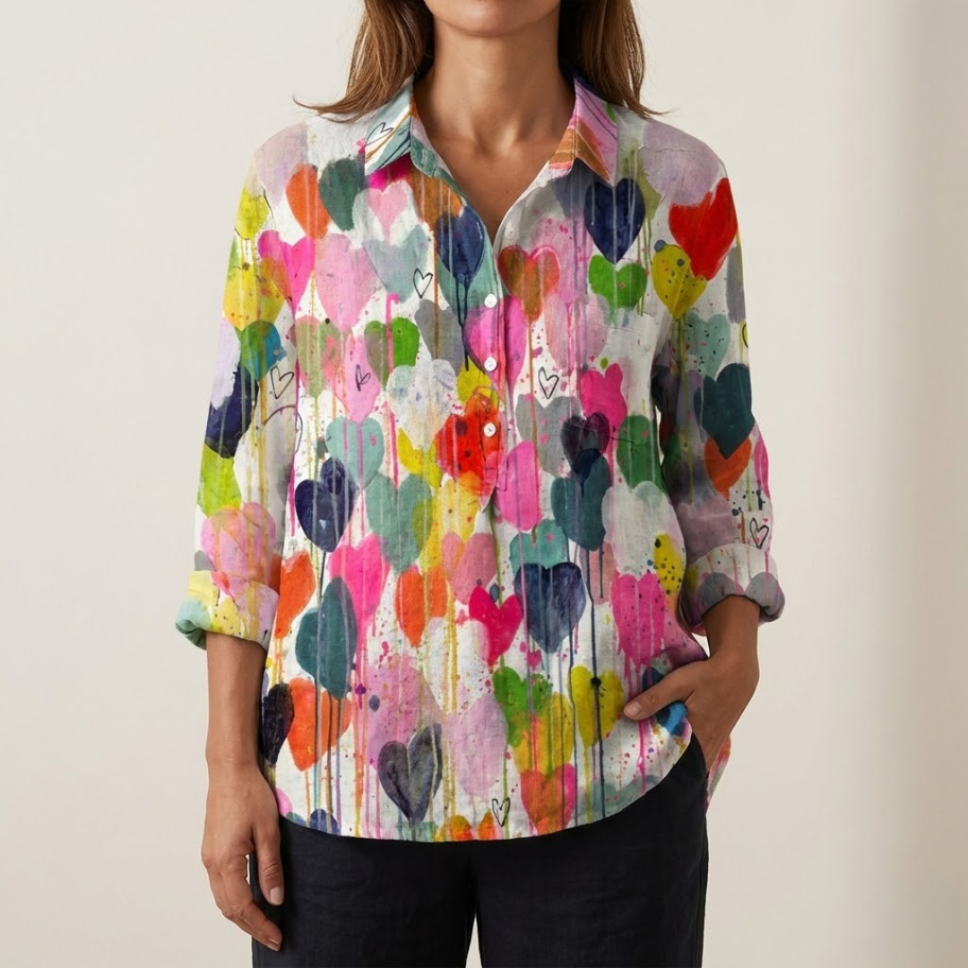 Valéria™ | Chemise Cœurs Colorés