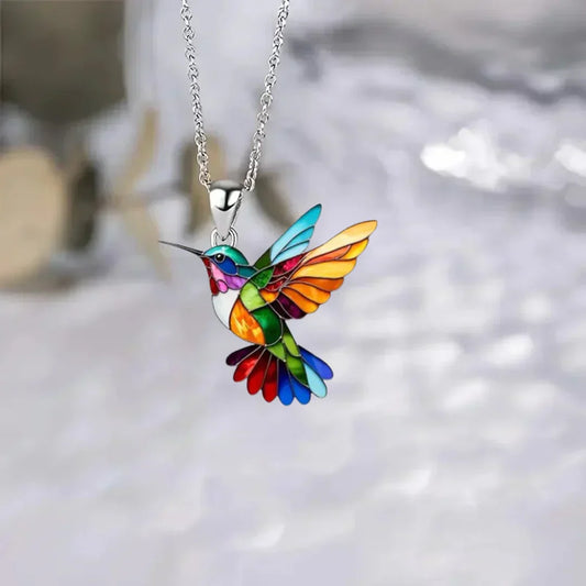 Azélia™ | Collier Colibri Coloré