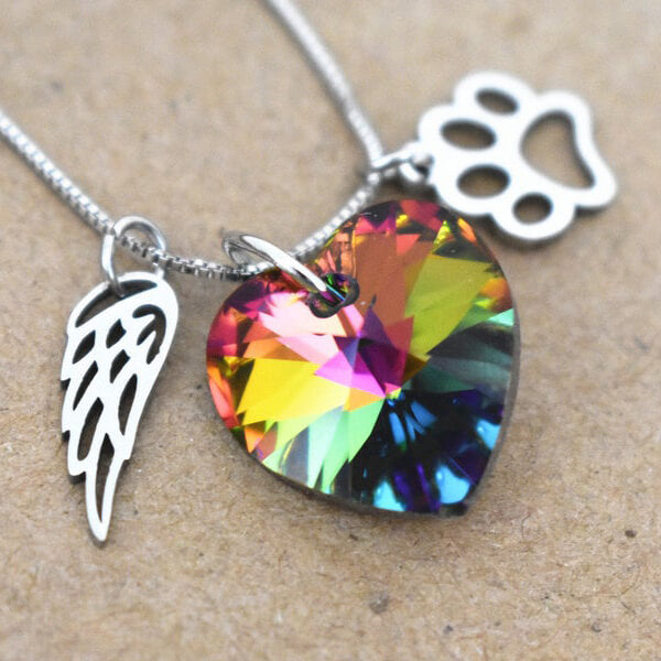 Camille™ | Collier Cœur Arc-en-ciel