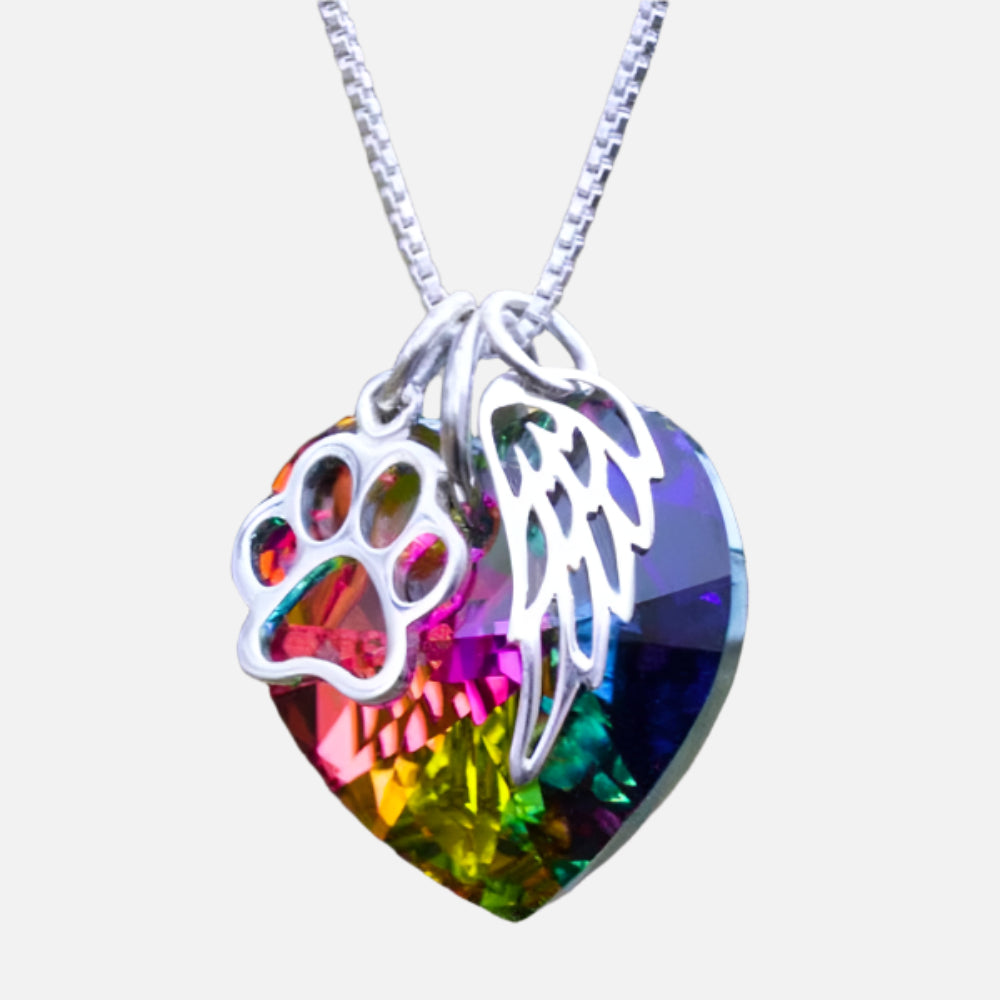 Camille™ | Collier Cœur Arc-en-ciel