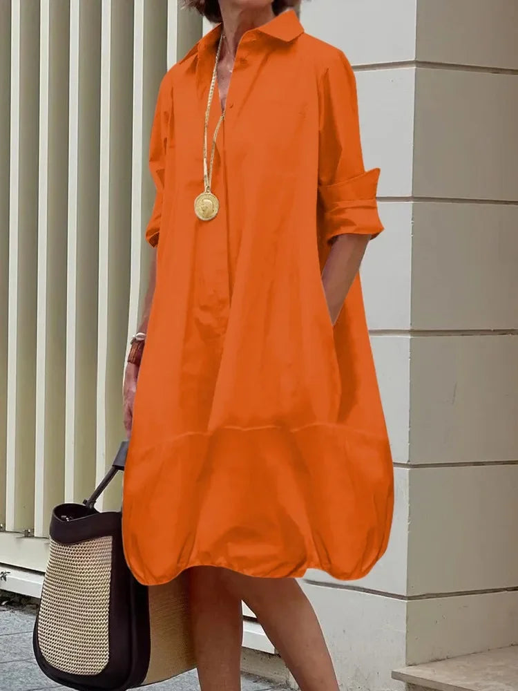 Valmira™ | Robe Chemise Ourlet Arrondi
