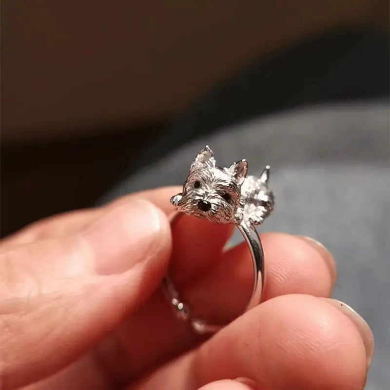 Ysolde™ | Bague Chien Sculpté