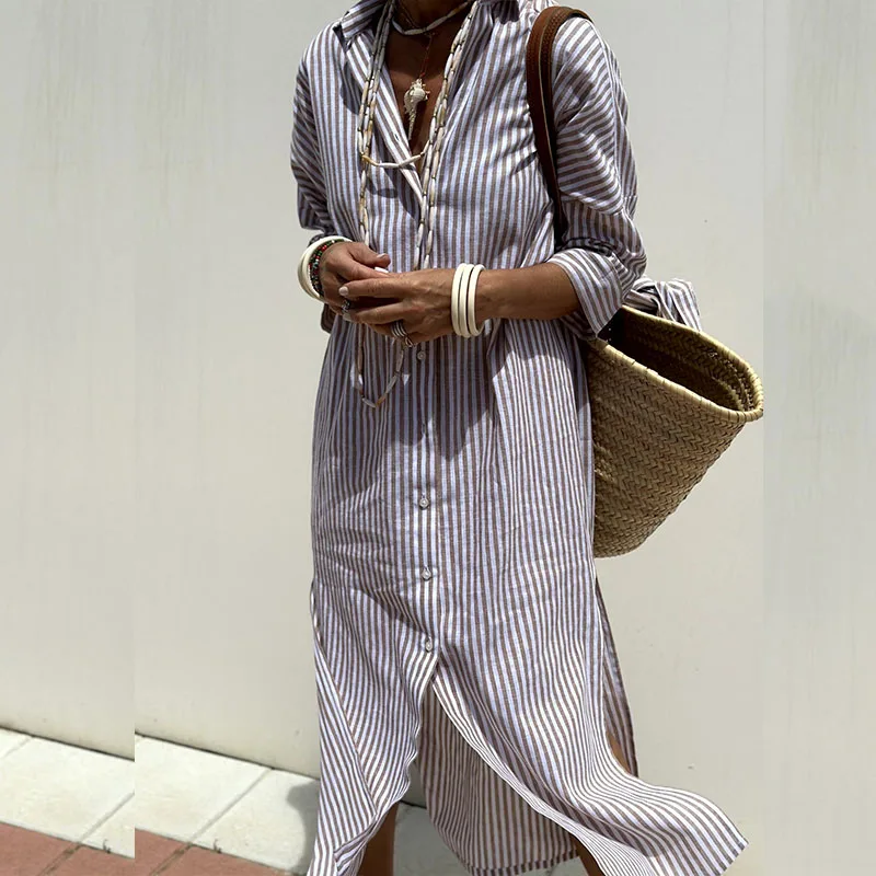 Avirelle™ | Robe Midi Rayures
