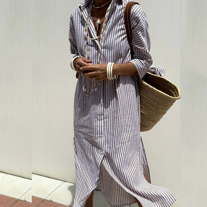 Avirelle™ | Robe Midi Rayures