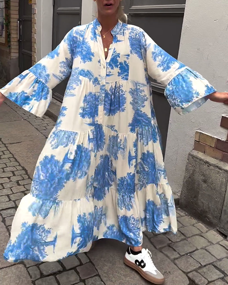 Avélora™ | Robe Florale Manches Évasées
