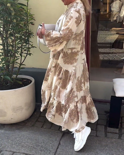 Avélora™ | Robe Florale Manches Évasées