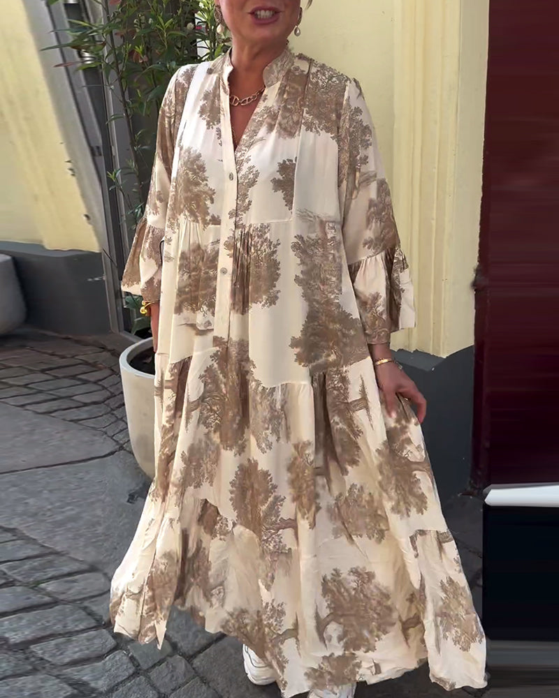 Avélora™ | Robe Florale Manches Évasées