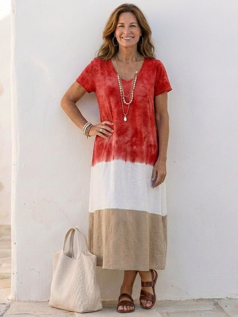 Paulina | Robe Midi à Blocs de Couleurs